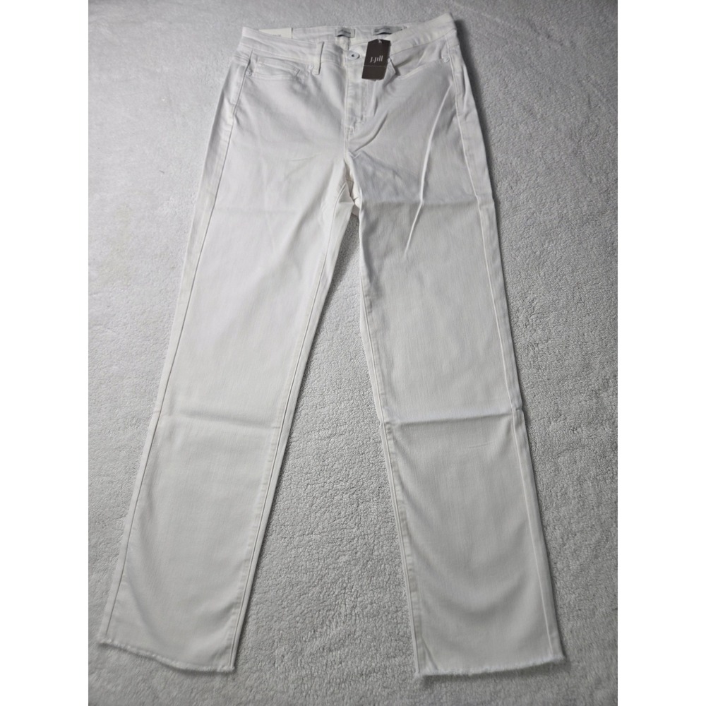J Jill White Straight Leg Ankle Jeans Raw Hem Tall Size 6T NWT Coastal